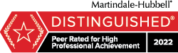 Martindale-Hubbell Distinguished Peer Rated for High Professional Achievement 2022